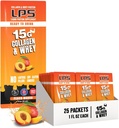 LPS Liquid Collagen & Whey Protein Supplement - Non OGM Drink, Sugar-Free - Promuove la pelle sana & capelli per gli uomini e le donne, Peach Mango, Single Serve (25 Packets)