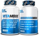 Evlution Men's Multivitamin and Mushroom Complex Supplements Nutrition Daily Multivitamin with Essential Minerals and Phytonutrient Complex Plus Nootropic Lions Mane Mushroom Supplement Capsules