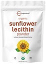 Organic Sunflower Lecithin Powder, 1 Pound, Sustainable Farmed, Cold Pressed, Rich in Phosphatidyl Choline and Protein, Making Liposomal Vitamin C, Lactation Supplement, Non-GMO