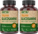 DEVA Vegan Glucosamine - MSM - CMO & Turmeric 补充剂 - Gluten Free Planet 营养补充剂 - 90块(包装2)