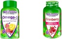 Vitafuute Omega-3 Cor Sanitat Gummmy Vimmy Virdleen Grulandes per Dones, 120 comte Omega 3 EPA/DHA Berry Llimonade i 60, el comte 500mmg Cranberry Jurse per Serving