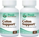 Peak Pure & Natural Colon Dukungan - Colon Cleanse dan Detox Suplemen Kesehatan Digetical - Gut Kesehatan Dukungan dengan Inulin dan Ekstraksi Leaf - dengan Fiber, Pregories, dan Progres - 2 Pack
