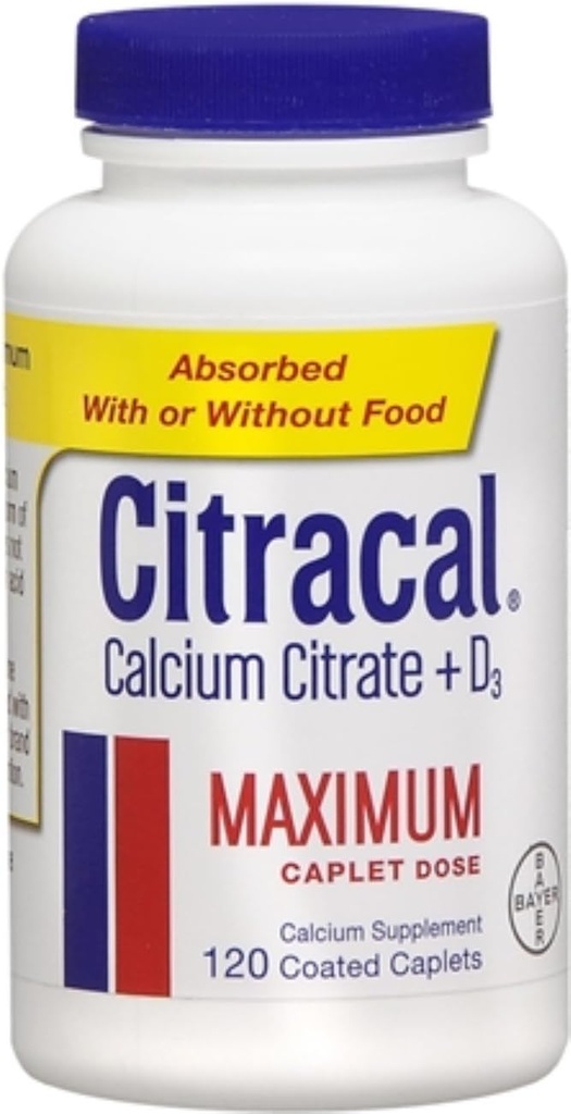 Citracal Maximum Plus D3 Calcium Citrate, 120 Count (пакет 2)