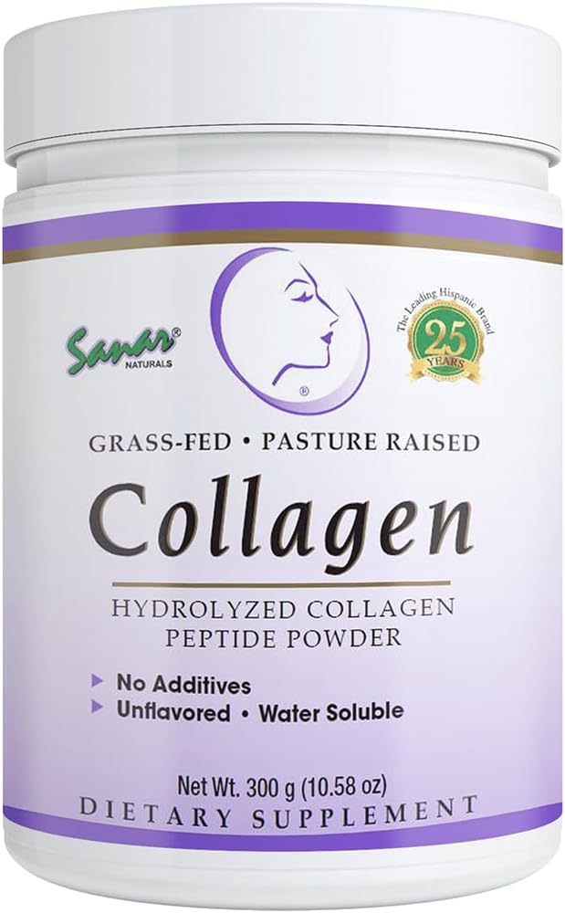 Sanar Naturals Colagen Peptides pulbere, nearomatizat - par, piele, unghii, suport comun - Reduce ridurile si imbunatatirea elasticitatii pielii - Hidrolized Colagen Supliment, 10.58 oz