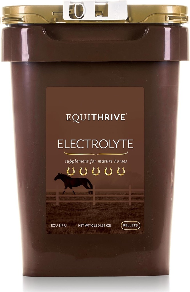 Equitieve hors horse electlyte Pellets, วิตามินและเหมืองแร่, Equine Feed Foots สําหรับการฝึกและการแข่งขัน, 10 ปอนด์, 50 วัน