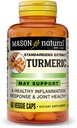 MASON NATURAL Turmeric 500 mg, mit 95% Curcuminoids, Beilage für allgemeine Wellness & Gelenkunterstützung, 60 Pflanzenbasierte Veggie Kapseln