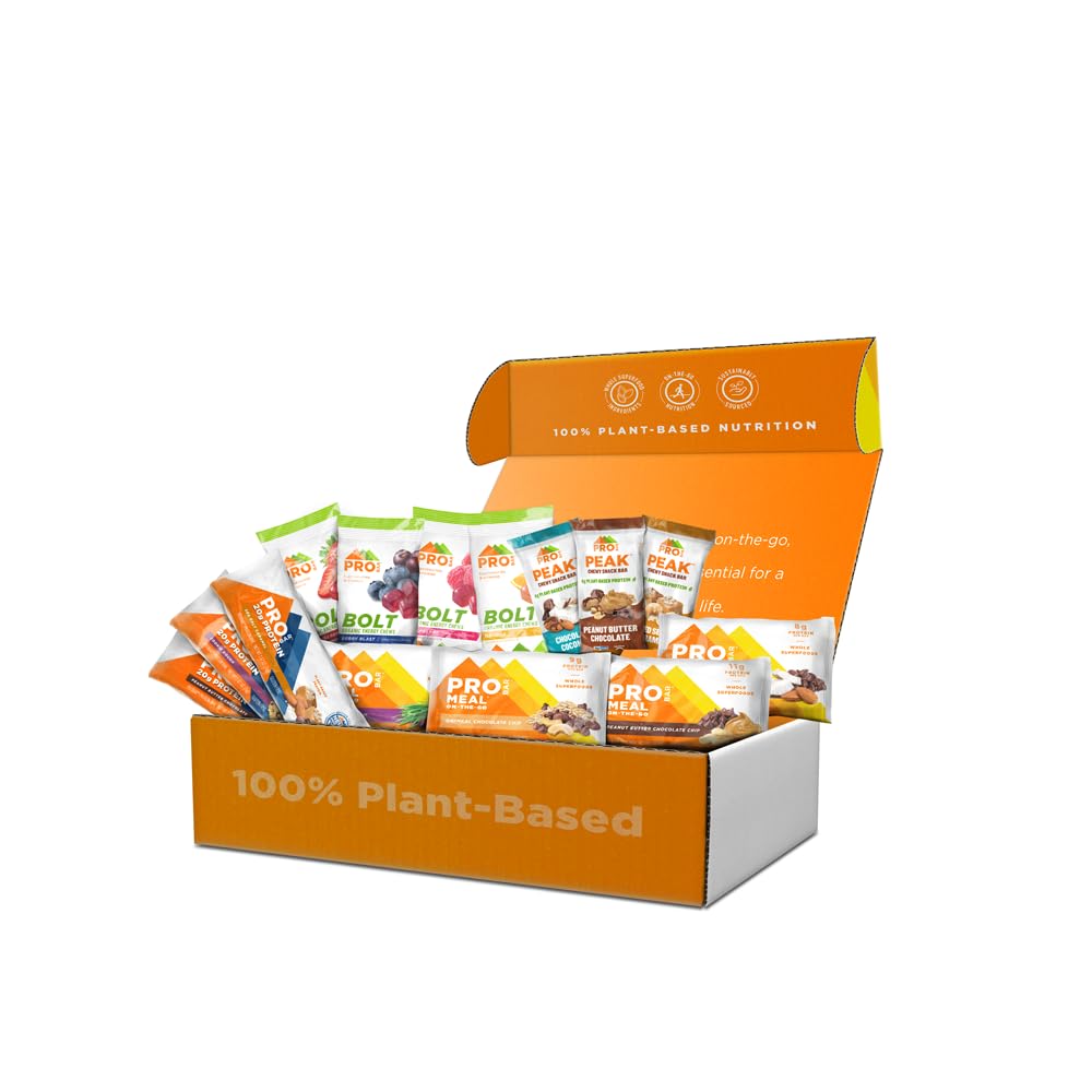 PROBAR – Plant-Based Starter Pack - Gluten-Free, Non-GMO, Healthy, High Protein Snacks - Natural Energy for Hiking, Cycling, Camping, Snowboarding, Skiing (14 Count)