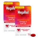 MegaRed Ultra Concentrate 750mg Omega-3 Krill Oil Fatty Acid Supplement with EPA/DHA, Antioxidant Astaxanthin, No Fish Oil Aftertaste Supports Heart Health, 80 Count Softgels (2 Pack)