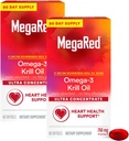 MegaRed Ultra koncentrát 750mg Omega-3 Krill Oil Mastné kyseliny Supplement with EPA/DHA, Antioxidant Astaxant, Žiadny rybí olej dochuť podporuje zdravie srdca, 80 gróf Softgels (2 balenie)