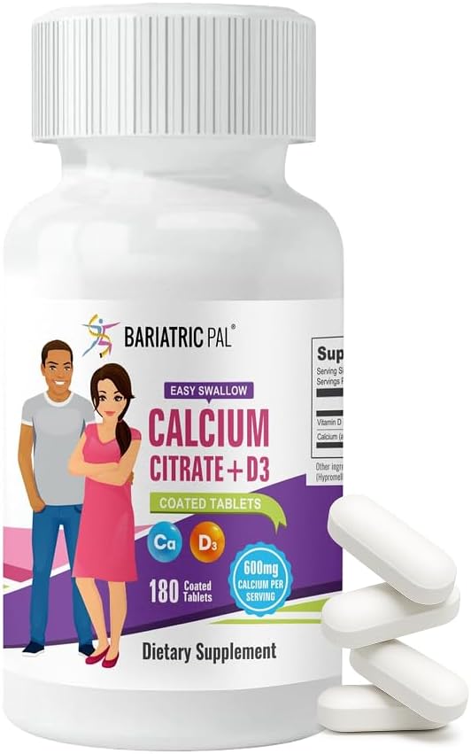 BariatricPal Easy Swallow Calciu Citrate (600 mg) şi D3 comprimate filmate (30 zile de aprovizionare)