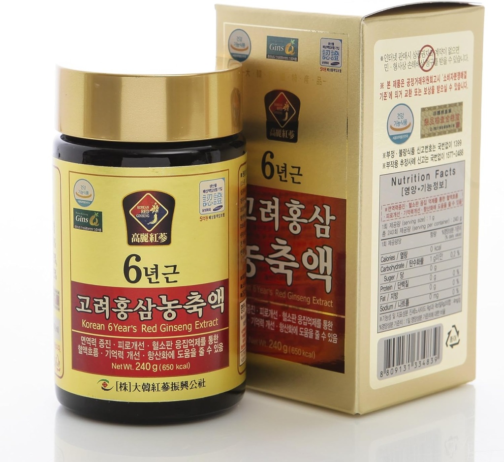 240g(8.5oz), 100% reiner koreanischer 6Jahre Root Red Ginseng Extract, Saponin, Panax