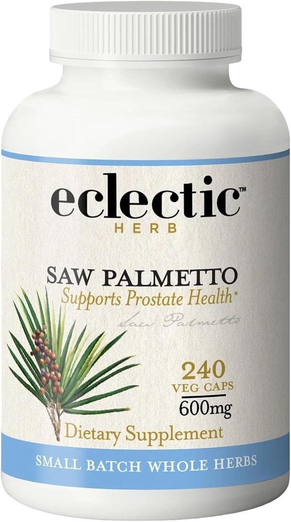 ECLECTIC INSTITTE Svaigas iesalinātas zāles Palmetto - 600 mg - 240 Veģetārās kapsulas