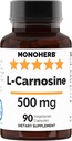 L-Carnosina 500 mg - 90 Veg Cápsulas - 90 Servimentos