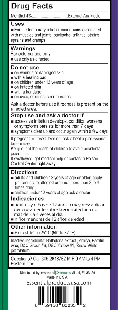 Belladrona ir Arnica Analgesic Oilez 5 oz (141g) Paraben Free