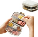 Travel Pill Organizer, Dispenser with 10 Large Compartments, Portable Pill Bottle Organizer, Supplement Medication Holder Large Capacity Daily, for Vitamins, Fish Oils, Supplements (White)