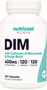Nutricost Diindolilmetano DIM Suplemento para Mulheres 400mg, 120 Cápsulas, com Dong Quai, Cálcio & Cohosh Preto - Vegan, Não-GMO e Glúten Grátis