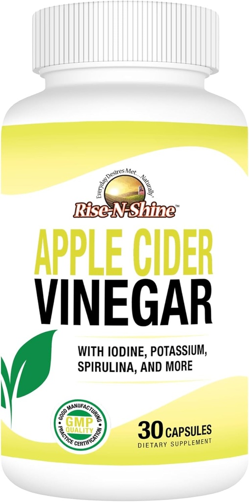 Rise-N-Shine Apple Cider Essig Kapseln - Immununterstützung Vitamine - Gut Unterstützung für Frauen und Männer 30-Tag Versorgung (30 Kapseln)