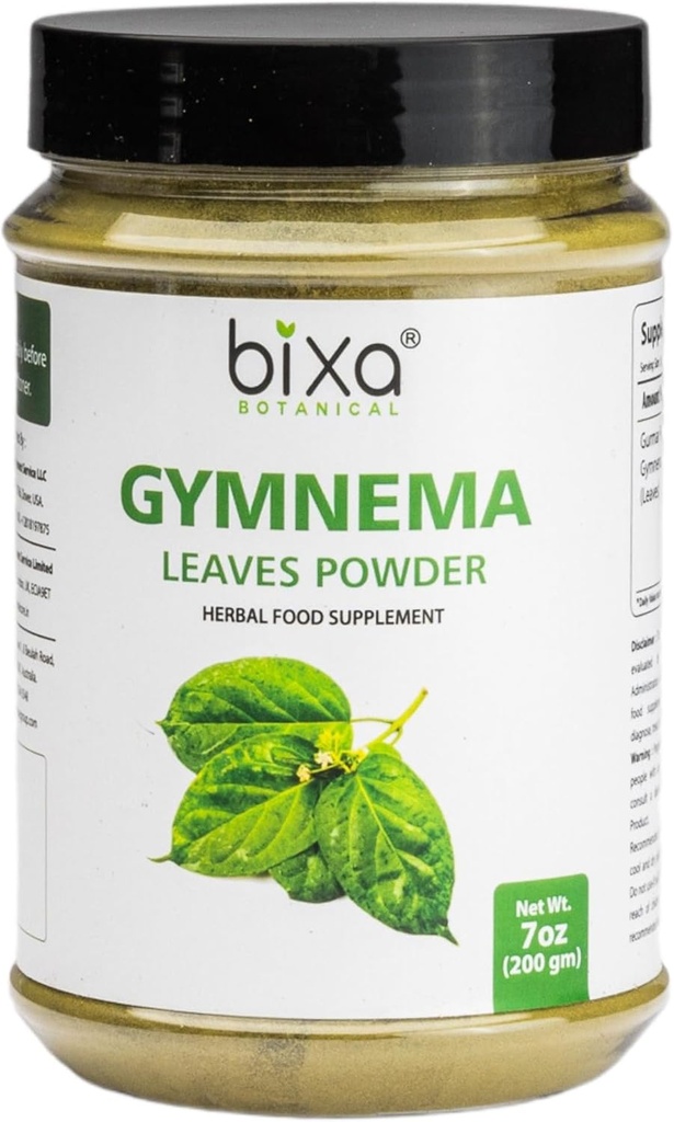 Bixa BOTANICAL Gymnema 잎 분말 (Gudmar, Shardunika) 7 Oz / 200 GRM | 소화 자극제 | 천연 초본 보충