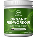 MRM Nutrition Organic Pre-Workout Powder - Women & Men, 150 mg Natural Caffeine & Adaptogens, Pure Energy, Focus & Blood Flow, Vegan, Certified Organic, Non-GMO - 20 Servings, Black Cherry Flavor