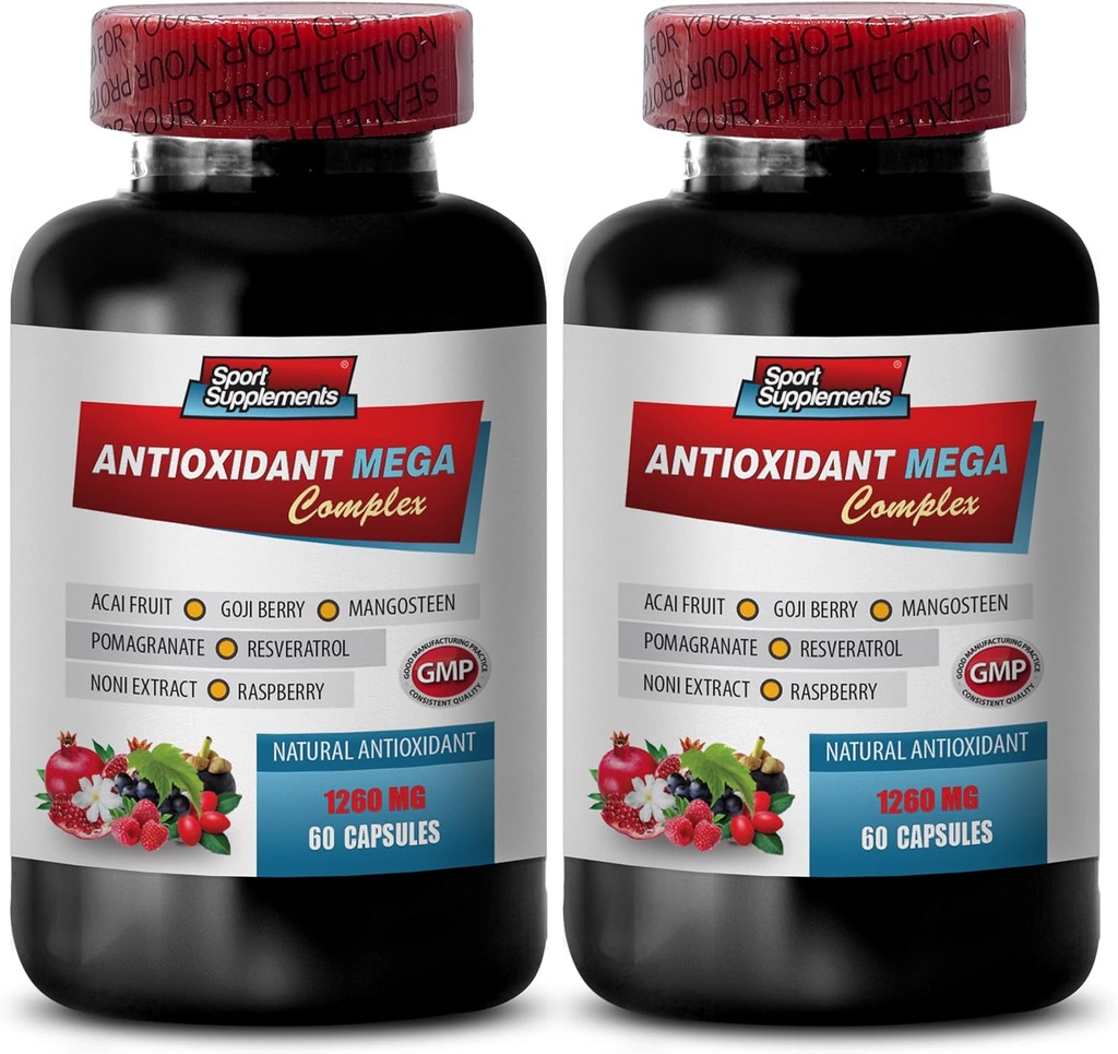 antioksidantti monivitamiini - ANTIOXIDANT MEGA COMPLEX 1440 MG - Resveratrol monimutkainen, Acai marja pillereitä, Trans-resveratrol, Goji marja pillereitä, Pomegranaattiuutekapseleita, Mangosteen - 2B 120 kapselia