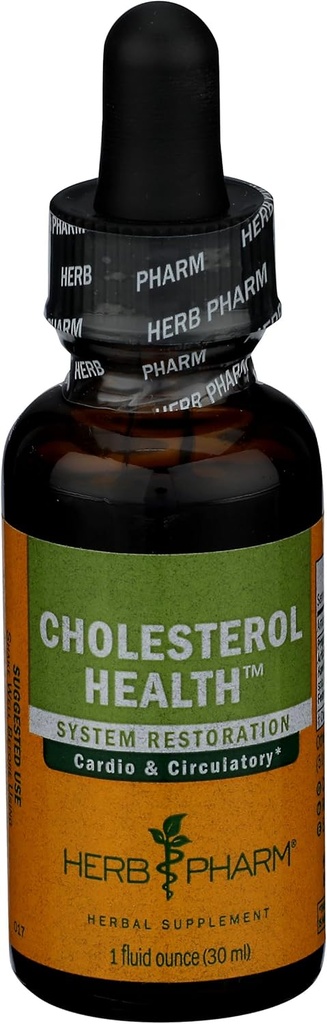 Herb Pharm Cholesterol Zdraví Bylinné tekuté vzorce pro kardiovaskulární a cirkulační podporu - 1 Ounce