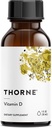 THORNE - Vitamin D Liquid - Vitamin D Supplement - Stöder hälsosamma ben och muskler, kardiovaskulär hälsa och immunfunktion * - 1 Fl Oz (30 ml) - 600 portioner