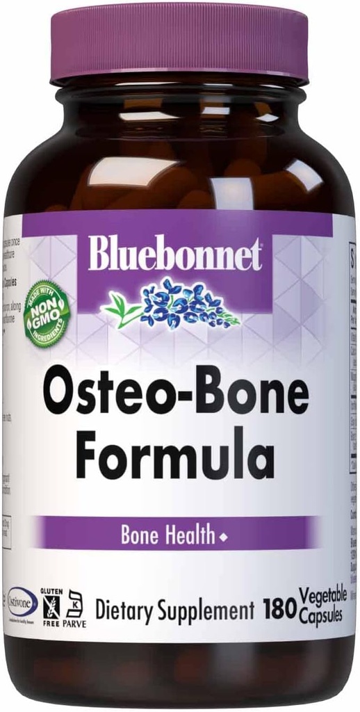 BlueBonnet Osteo-Bone Formula Veģetārās kapsulas, 180 Skaits