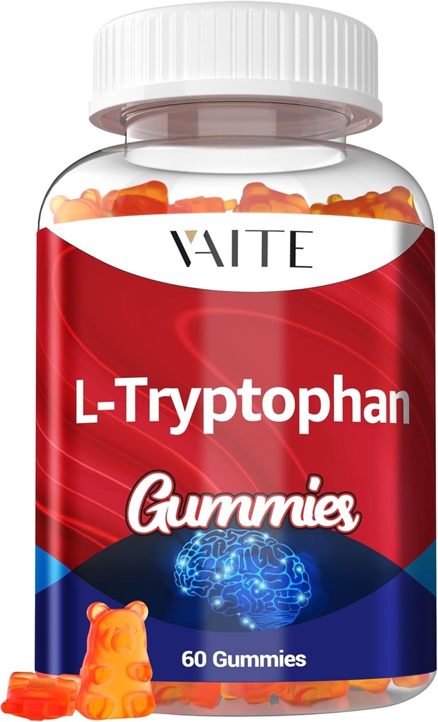 L Tryptophan 1000mg Gummies - Pozitif Outlook, Calm Support & Daxili Balance üçün Chewable Supplement, Geri axtarış üçün 60 Vegan Gummy