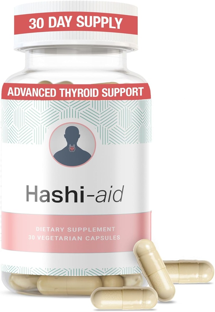 IBDassist TM Hashi Aid Thyroid Support for Women & Men - תוסף Thyroid עבור מחלת Hashimoto ו Hypothyroidism * - ארוז עם Ashwagandha, Selenium, Zinc, ויטמינים חיוניים ועוד - 30 קפסולות