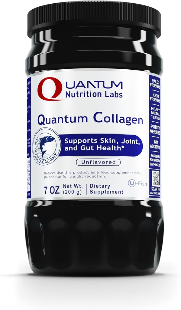 QNL Quantum Collagen - Colágeno Hidrolyzed Hidrolyzed - Suplemento de Salud Gut para Hombres Mujeres - Ofertas Soporte Conjunto - 7 oz