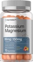 Horbäach Kalium Magnesium Supplement Gummier | Peach Strawberry Flavor ® 70 greve Vegansk, Ikke-GMO, og Glutenfri formel