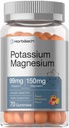Horbaach Potassium Magnesium Gummies | Peach Strawberry Flavor | 70 Chewable Gummy | Vegan, Non-GMO, and Gluten Free Supplement
