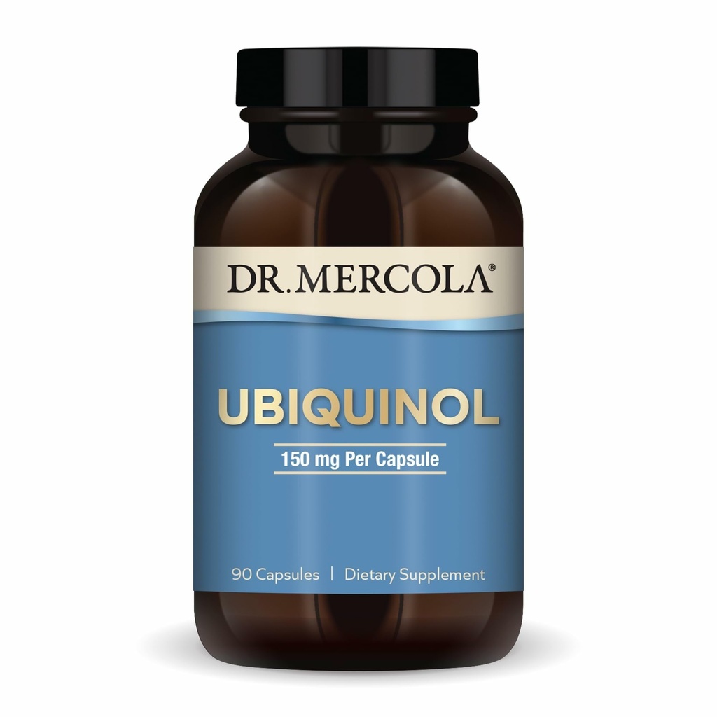Dr. Mercola Ubiquinol - Supports Energy Production - Antioxidant Supplement - Non-GMO, Gluten-Free & Soy-Free - 90 Capsules (90 Servings) - 150 mg