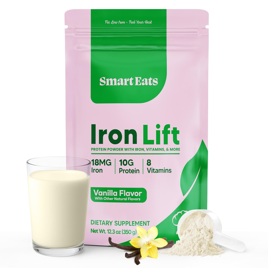 Smart Eats - Iron Powder | Highly Absorbed | Avoids Side Effects | Complete Nutrition: Protein, Vitamins, Fiber, Antioxidants | Makes Tasty Drinks & Shakes | Vegan | Vanilla Flavor | 30 Scoops