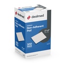Dealmed Sterile Gauze Pads 2" x 3" - Non Adherent - 100 Count | Cotton Material, Individually Wrapped, Breathable Design, Cut To Fit, For First Aid Kits, Skin Application, White