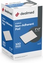 Dealmed Sterile Non- Adherent 2 "x 3" Gaze Pads Non- Adhesive Wound Dressing, Highly Absorbent & Non- Stick, Fájdalommentes Removal- Switch, Egyénileg csomagolt extra védelem (Box 100)