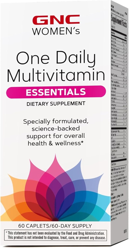 GNC Women's One Daily Multivitamín, Science-Backed Podpora pre celkové zdravie a wellness, 60 Počet