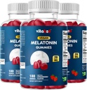 Melatonin 20mmg Grulandes - 180 Compte - drogues Lliure - Natural Strawber Flavor - Vegetarian, No-GMO, Guten Free (3 ampels)