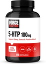 FORCE FACTOR 5HTP miego pagalba ir nuotaikos paramos priedas, Papildomas stiprumas 5 HTP, Natūralus miego priedas suaugusiems remti Calm ir Stress Balance, Vegan, Non- GMO, 120 kapsulės