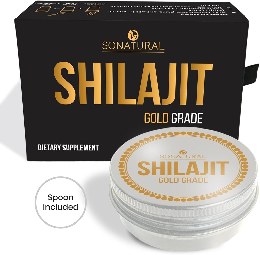 Sonatural Shilajit Pure Himalayan Organic - 30g Gold Grade 100% Pure Shilajit Resin with Fulvic Acid & 85+ Trace Minerals Complex for Energy & Immune Support, (2 Months Supply)