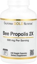加利福尼亚金营养蜜蜂 Propolis 2X Potency, 集中抽取500毫克, 等效至1000毫克天然Propolis, 支持免疫健康与生命*, 240 Veggie Capsules