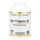 California Gold Nutrition Bee Propolis 2X Potency, Concentrated Extract 500 mg, Equivalent to 1000 mg of Natural Propolis, Support Immune Health & Vitality*, 240 Veggie Capsules