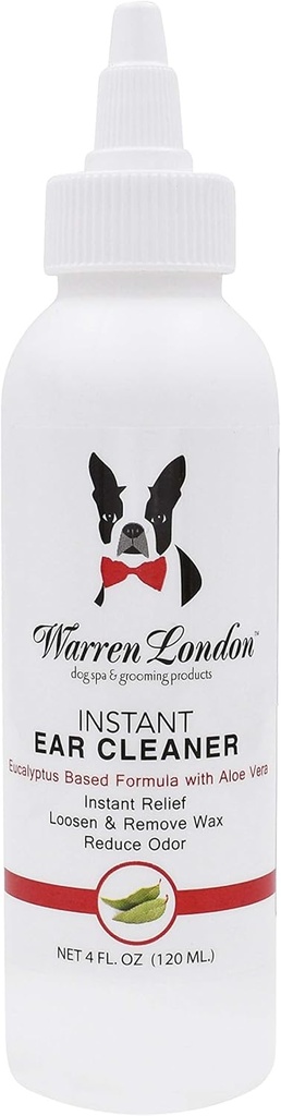 Warren London Instant Ear Cleaner- Dog Ear drops w/Aloe to Prevent Irritation | Made USA   12oz
