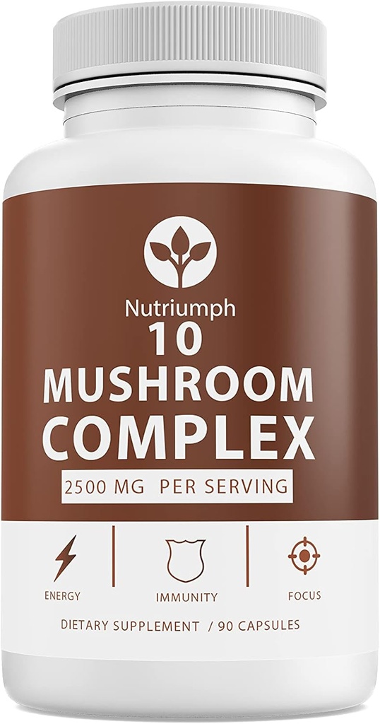 Mushroom Supplement 2500mg - 90 Capsules - 10 Mushroom Master Blend - Lions Mane Reishi Cordyceps Chaga Maitake, Shitake Turkey Tail Mushrooms Supplements Mushroom Complex Capsules