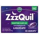 ZzzQuil, Nighttime Sleep Aid LiquiCaps, 25 mg Diphenhydramine HCl, No.1 Sleep-Aid Brand, Non-Habit Forming, Fall Asleep Fast, 48 Count