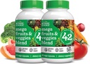 مجموع 42 فروياً وخضراً مثل Elderberry, Chlorella, Kale Energy Balance " Superfood Vegetable supplements for Adults - 2 Pack