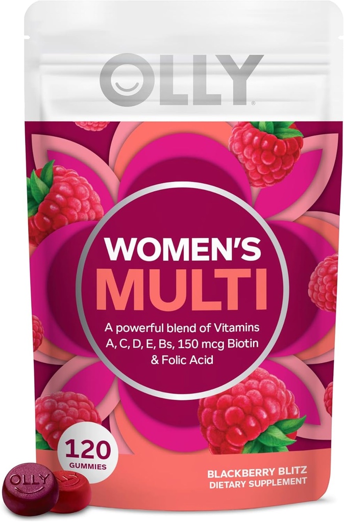 OLLY Adolescents Multi Gummy, Healthy Peau and Immune System Support, Vitamines essentielles, Biotine, Zinc, Multivitamine à croquer, Berry Melon Flavor, 35 jours d'approvisionnement - 70 Comte