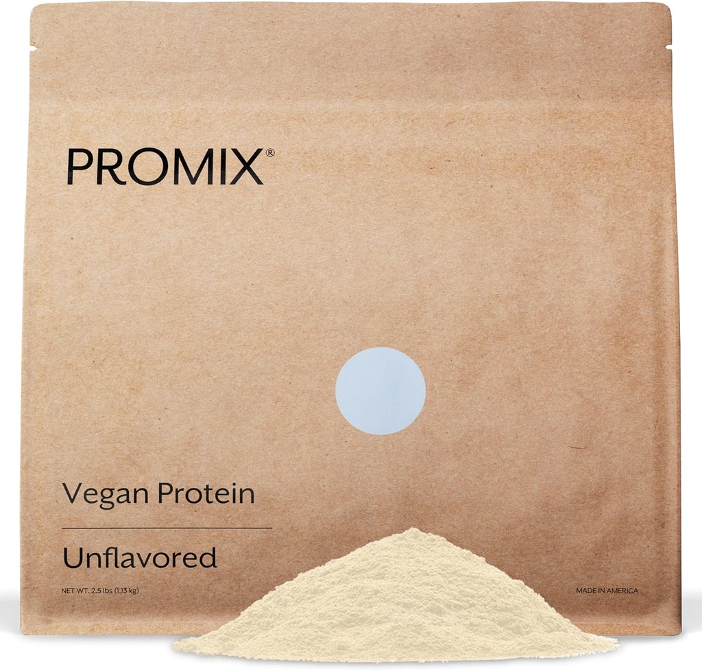 ProMix Nutrition Plant-Based Vegan Protein Pulber, Maitsestamata - Hernevalk & Vitamiin B-12 - - - -Post Treening Fitness & Nutrition Shakes, Smoothies, Küpsetamine & Cooking Retseptid - 2,5 naela (Pack of 1)