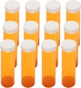 Botellas de Píldora de Píldora Empty con tapas Easy Open (No Child Resistant), Viales de Medicación de Prescripción, Fundas de Píldora de Contenedores Despertar Organizadores (12pcs) (60 Dram)