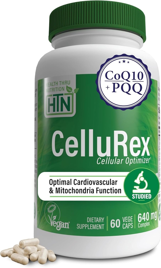 Salut Thru Nutrition CoQ10 Plus PQ i Red Spinach  Bernd Cel·lurex cel· laudentador per a l'Energia Circulació cerebral i la implementació de funcions de la Mitochia CYF Certificava Vegan-GO (Pota de 60)